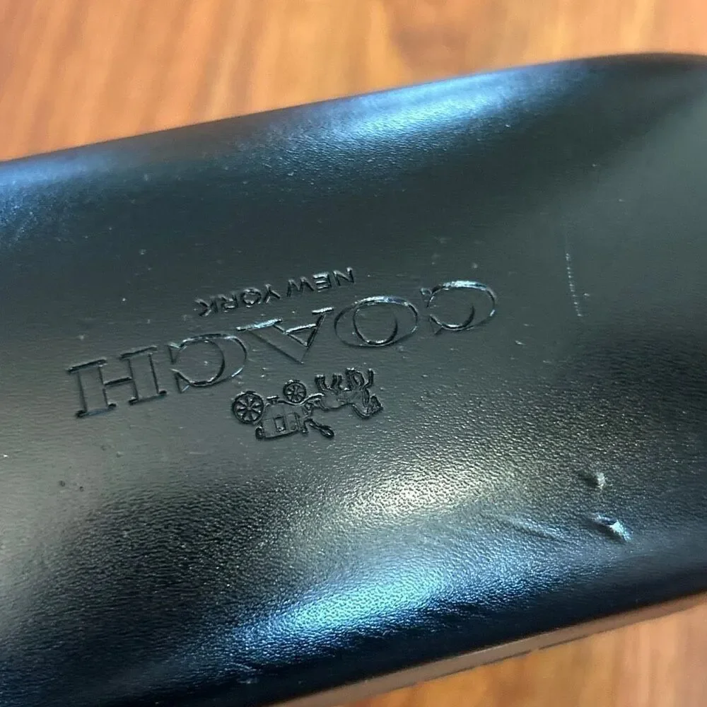 Coach black clam shell sunglasses eyeglass hard case.